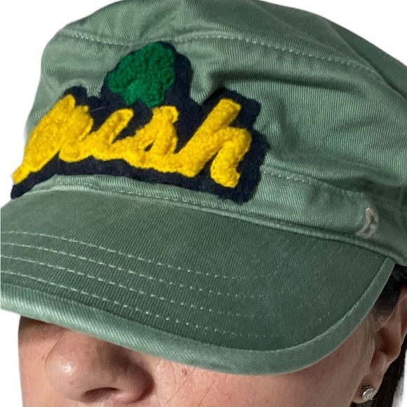 Gap Irish Pageboy Hat Army Green w/Golden IRISH writing M/L - Picture 2 of 10